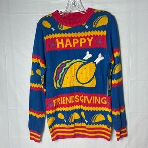 Sold!!!NWT Tipsy Elves Taco Bell Happy Friendsgiving Sweater Tacos Small Unisex
